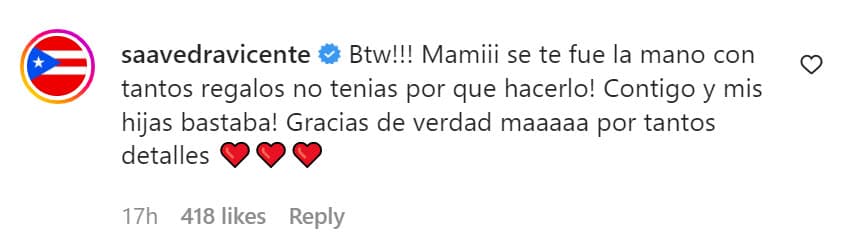 <b>"Se te fue la mano con tantos regalos"</b>, le escribió el productor, agradeciendo cada uno de los detalles que ella tuvo en una fecha tan especial para él.
<br>