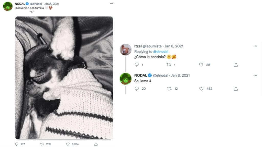 Nodal dio la bienvenida a Cuatro a su "familia" con Belinda.