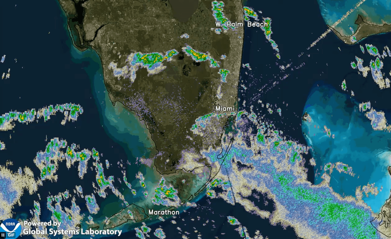 Esta imagen satelital de la depresión tropical fue captada este sábado a las 9:00AM.