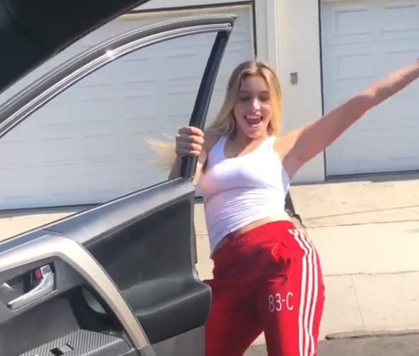 La youtuber y conductora Lele Pons realizó a su manera el 'Chonachallenge' y al final del video se ve cómo su auto se estrella contra otro, aunque mucha gente opinó que todo fue planeado.