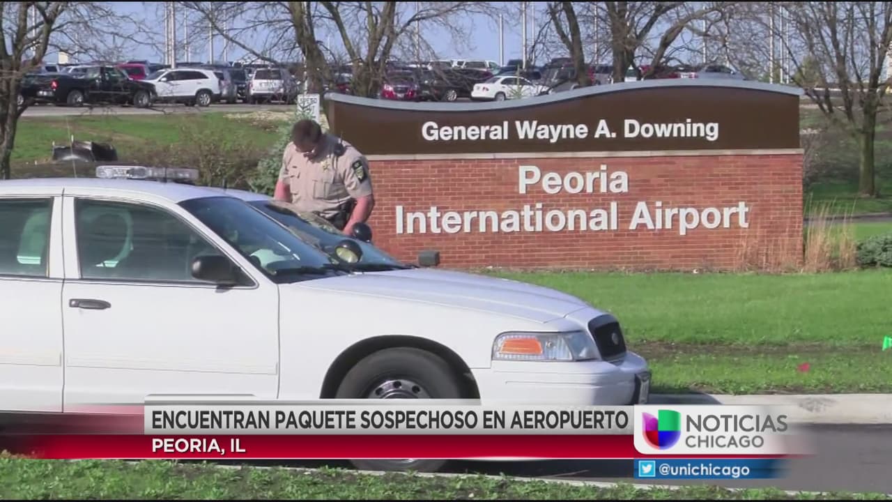 Reabren aeropuerto de Peoria después de encontrar un paquete sospechoso
