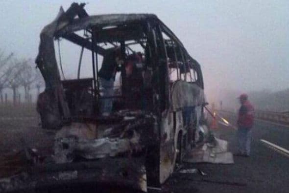 El autobús partió de la ciudad de Villahermosa, Tabasco. Imagen tomada de Twitter.