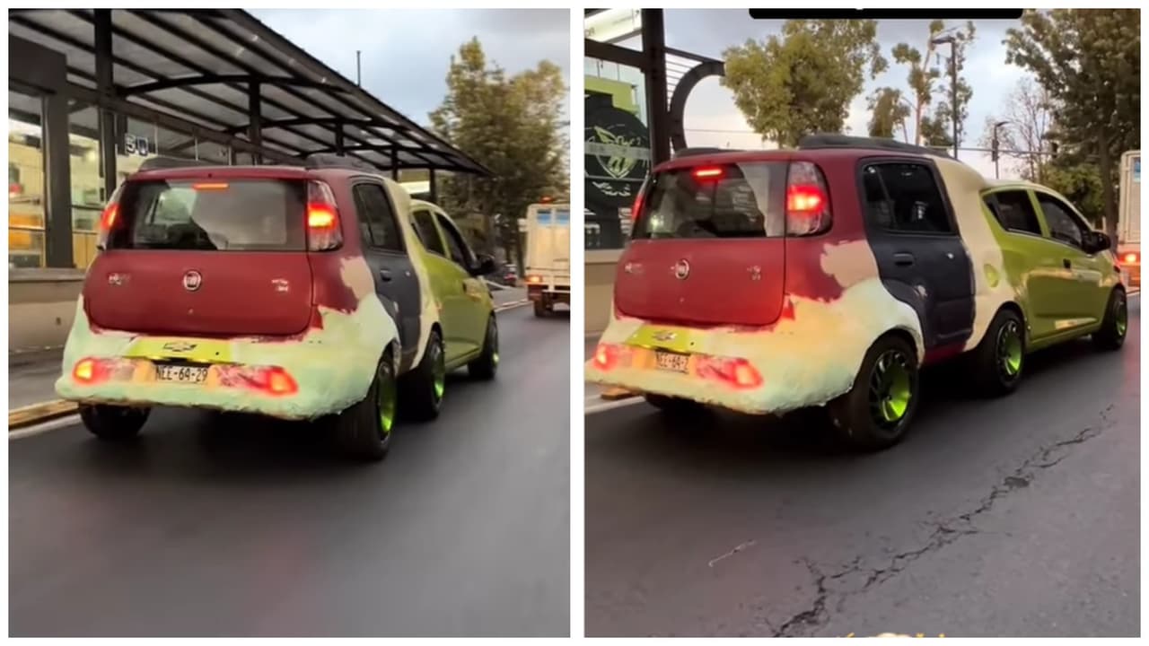 Mexicanos fusionan autos para crear una "limosina" que desconcierta a Internet: "¿Es seguro?"