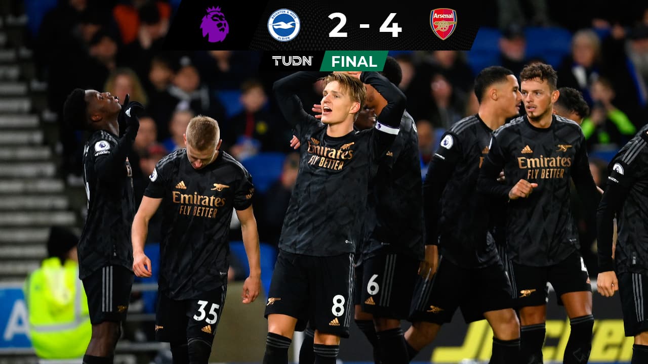 ¡Intratable! Arsenal venció al Brighton y aventaja por 7 puntos al City