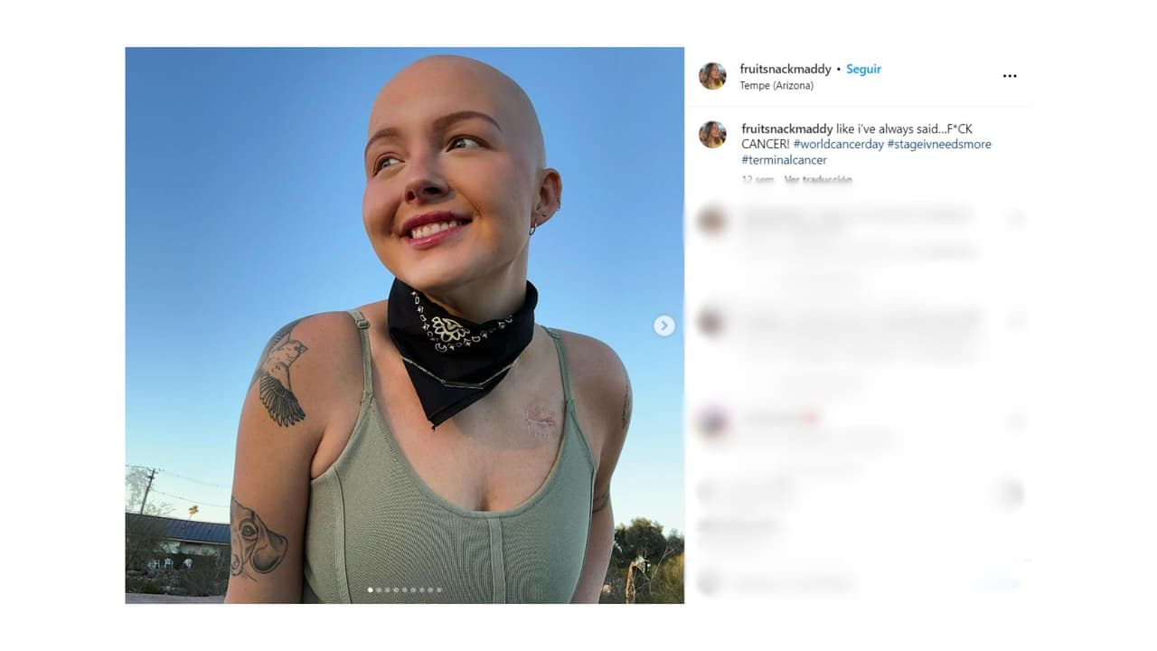 Madison fue diagnosticada con cáncer en etapa IV.