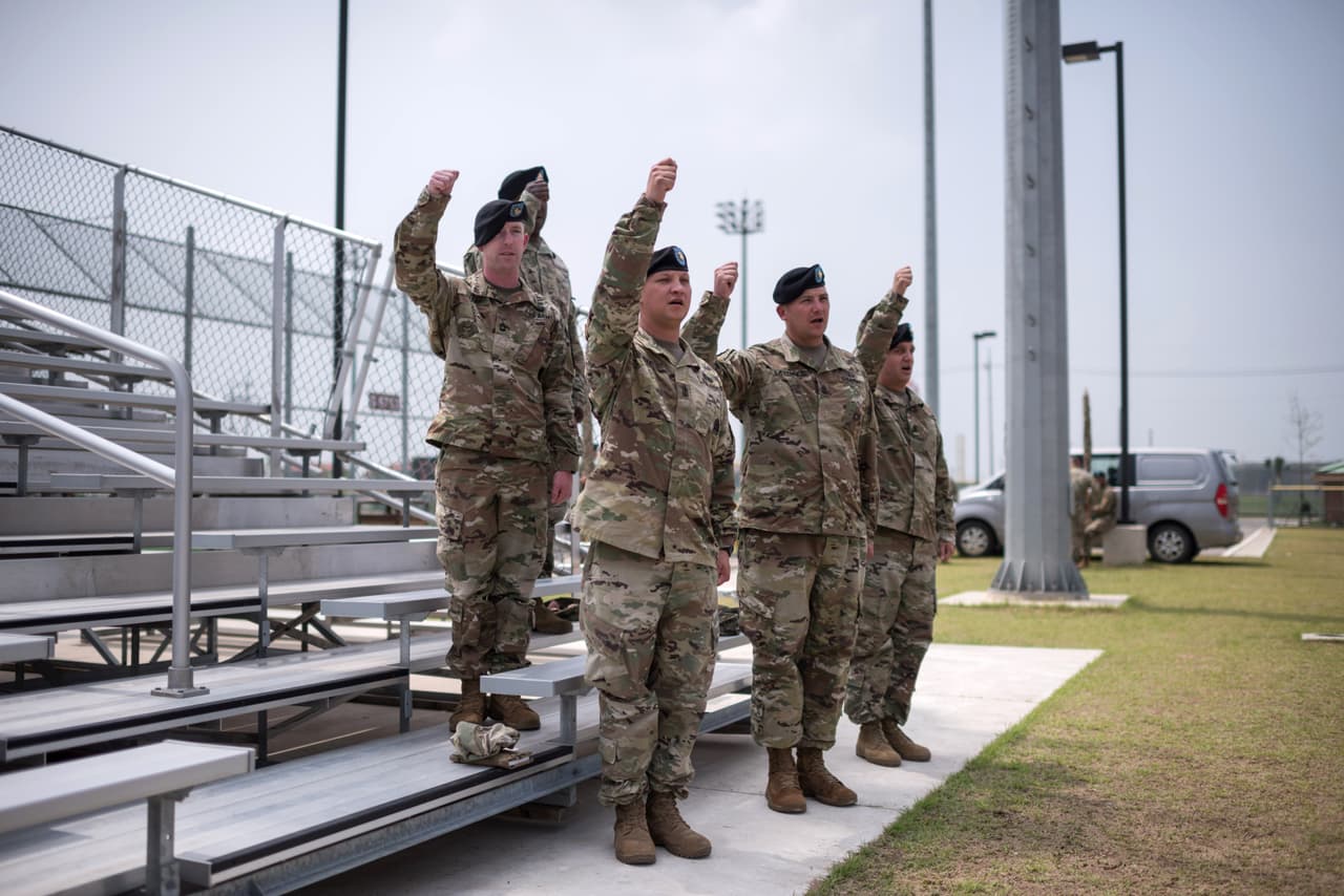 Soldados estadounidenses en Camp Humphreys, una de las bases de EEUU, en Pyeongtaek, al sur de Seúl.