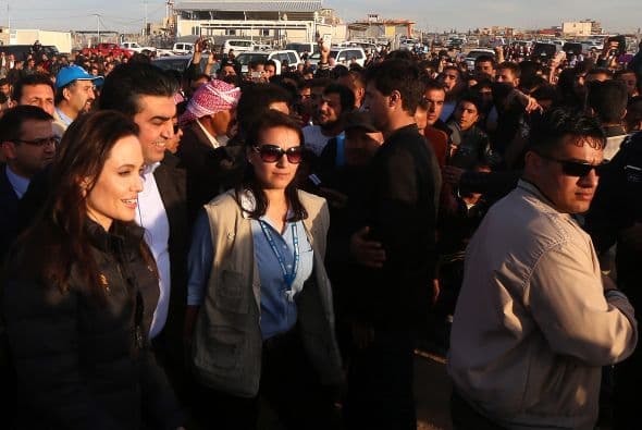La también directora de cine recorrió el campo de refugiados ubicado en Dohuk.