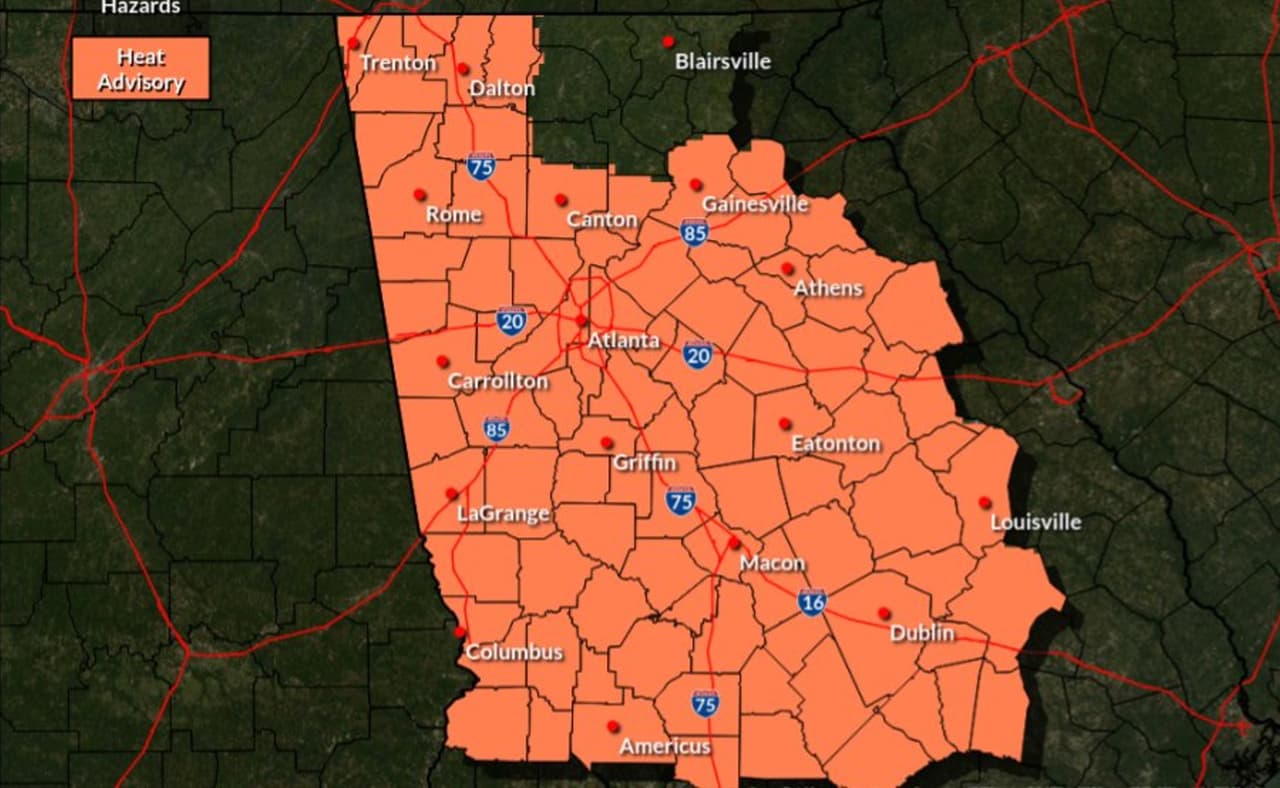 Emiten un aviso por calor para la mayor parte de Georgia, se esperan entre 105 y 109 grados