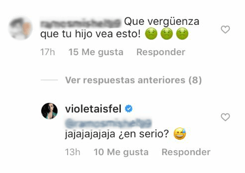 Incluso, algunos internautas cuestionaron que la imagen fuera vista por el hijo de la actriz.