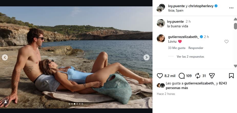 Christopher Levy y su novia, Ivy Puente disfrutan de días en el mar.
