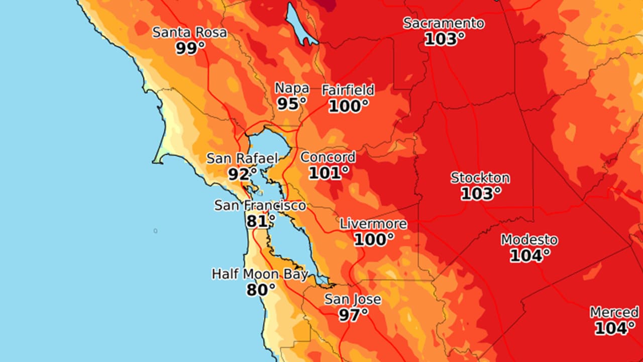 Calor sin tregua: el termómetro volverá a rebasar 100° F en algunas ciudades del Área de la Bahía