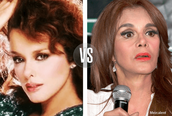 Lucía Mendez es otro caso que merece una mención especial. Así se veía la también cantante en sus tiempos de juventud, comparada con la actualidad.