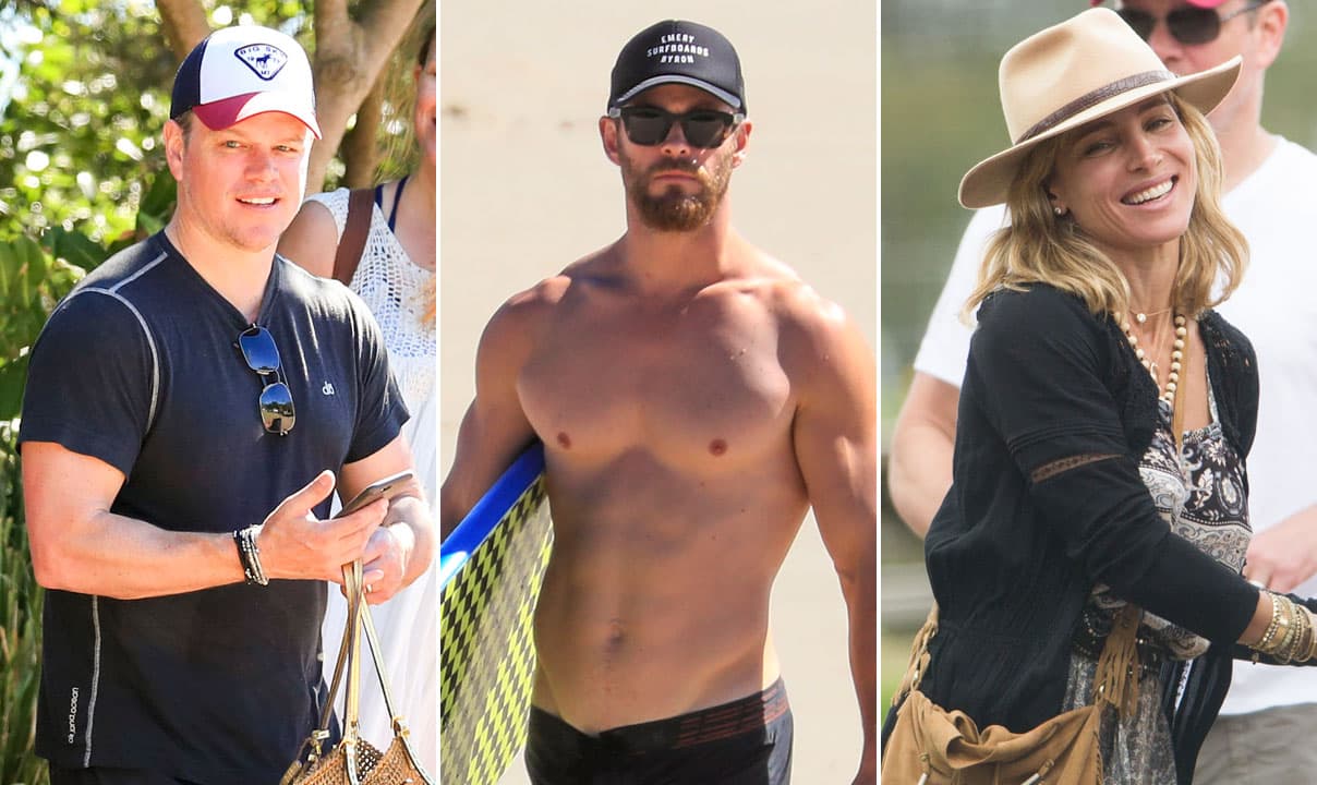 Matt Damon viajó a Australia para estar con Chris Hemsworth y Elsa Pataky.