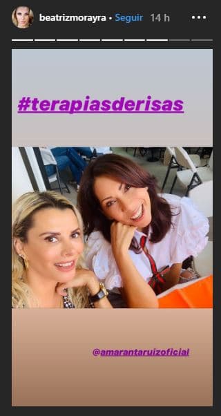 Otra de las invitadas de Silvia Navarro fue la actriz Amaranta Ruiz, tal como lo mostró en esta postal Beatriz Moreyra.