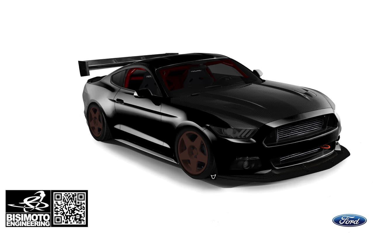 El Ford Mustang por Bisimoto cuenta a su favor con el aspecto siniestro que le va como anillo al dedo a los 900 caballos de fuerza producidos por su 4 cilindros EcoBoost