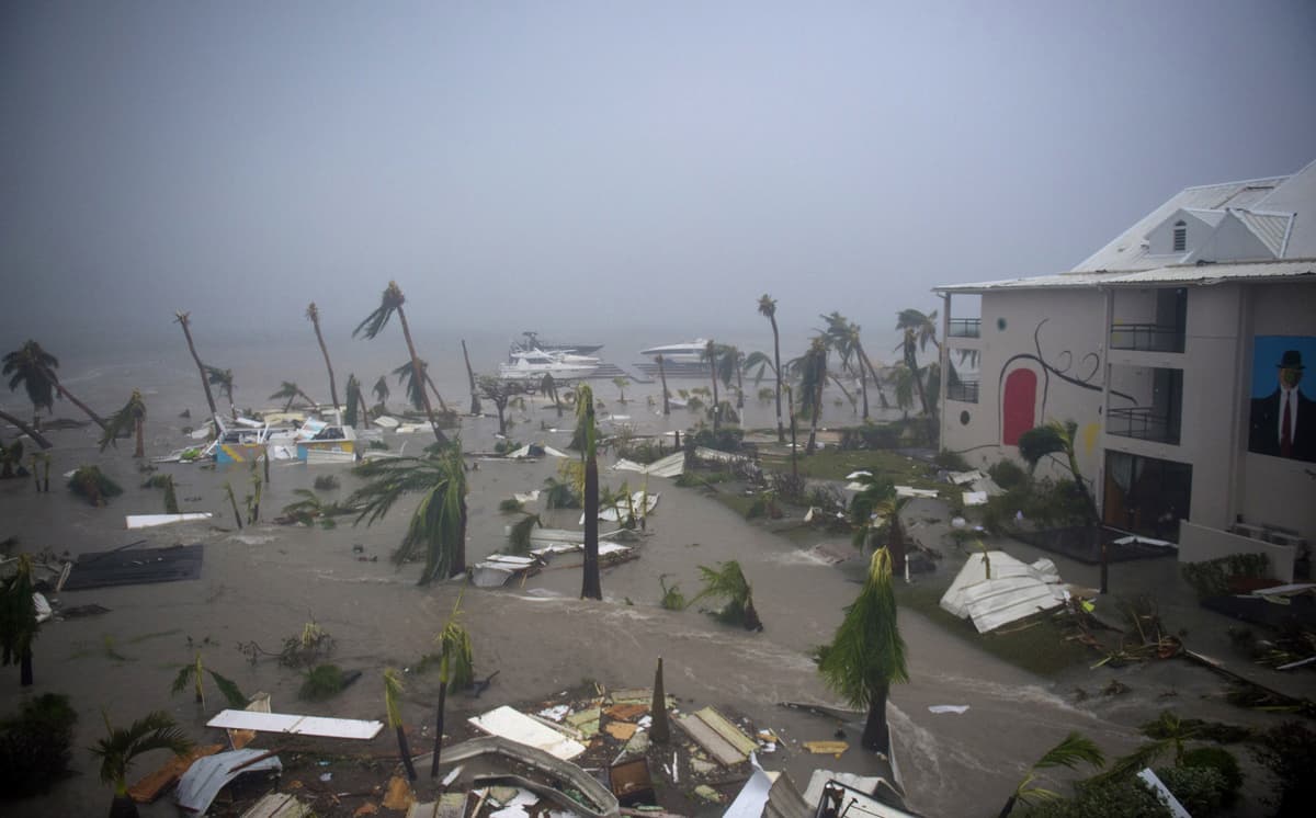 The Hotel Mercure in Marigot in Saint Martin during the passage of Hurricane Irma.