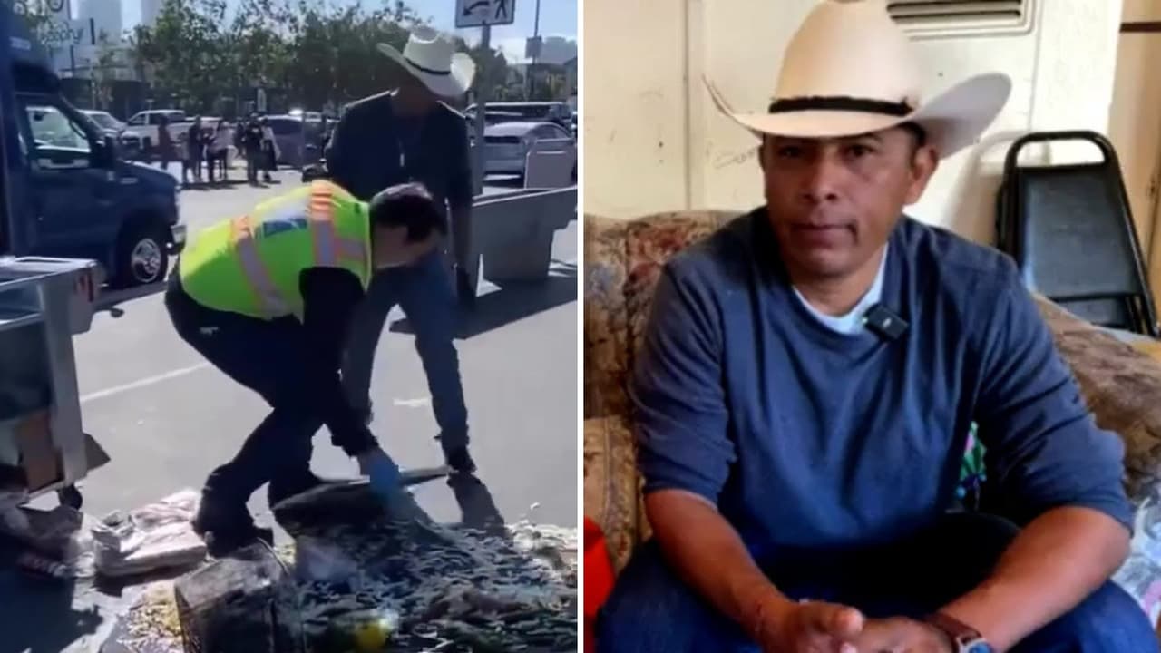 “Ni modo que me vaya de oquis”: el testimonio del vendedor ambulante de "hot dogs" al que le tiraron su carrito en San Francisco