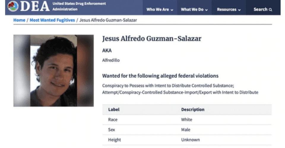 El hijo de 'El Chapo' es incluido en las lista de los 10 más buscados por la DEA