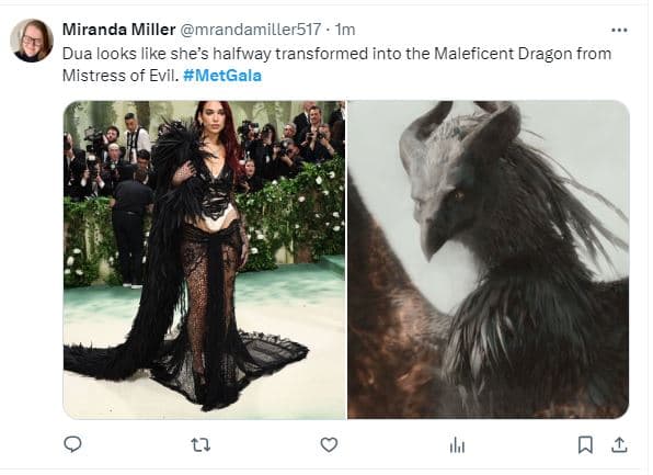 Dua Lipa en los memes de la Met Gala 2024