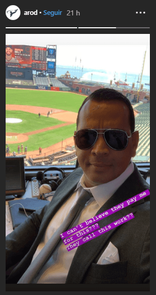 A-Rod estuvo en el estadio transmitiendo, con el equipo de ESPN, el juego Giants-Phillies.