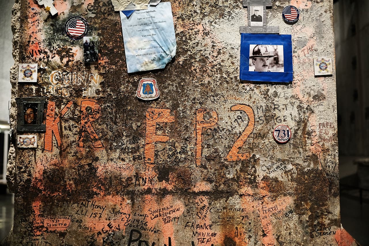 En el Museo Memorial 9/11 también se encuentra este último pilar de la fundación de las Torres Gemelas y que fue recuperado de la Zona Cero.
