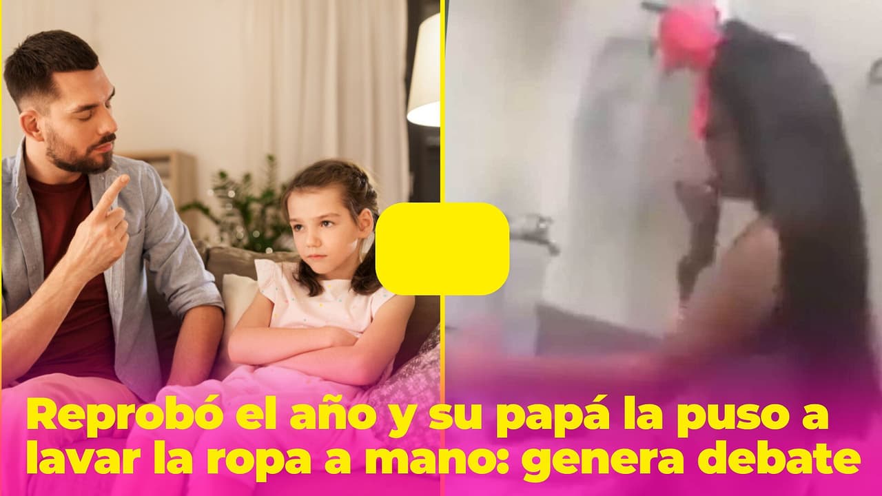 Reprobó el año y su papá la puso a lavarle la ropa a mano: el castigo genera debate en redes