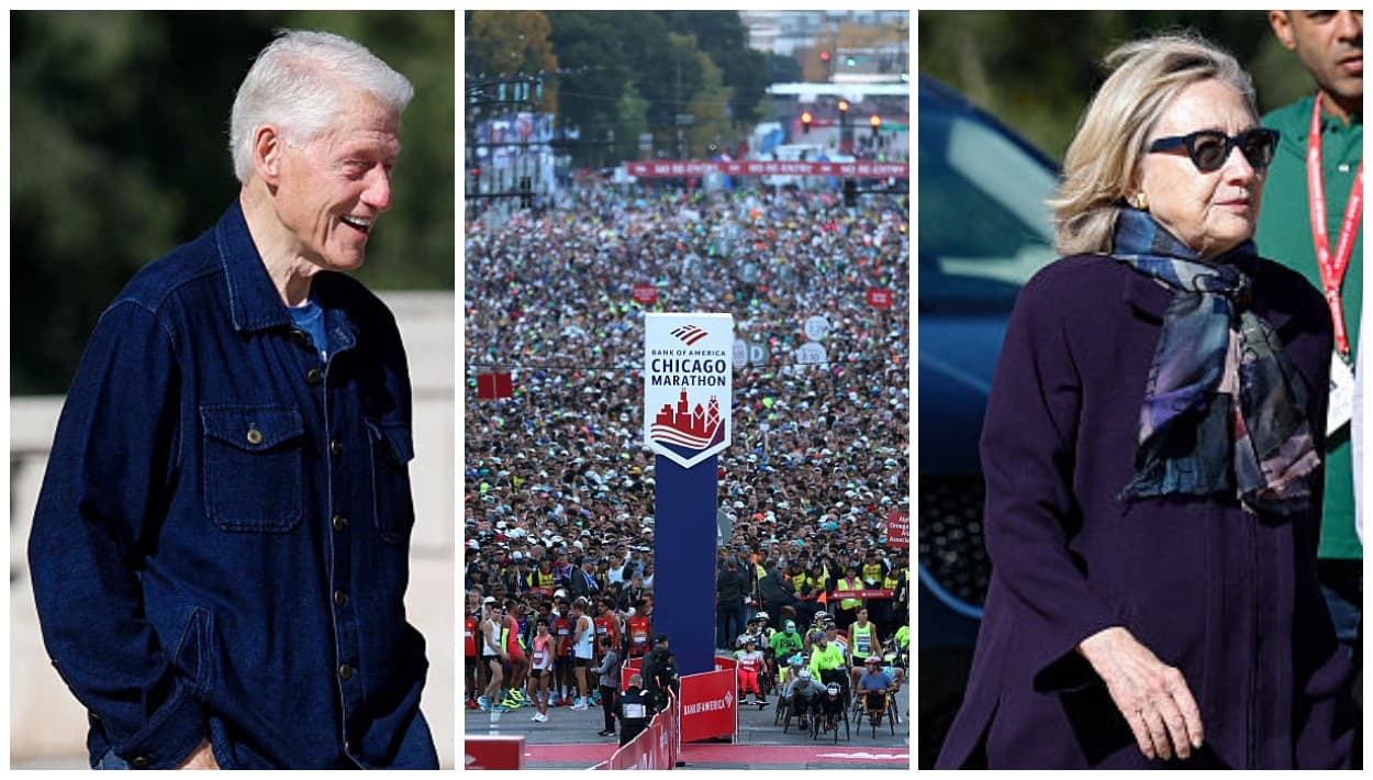 Con el 
<b>expresidente de Estados Unidos Bill Clinton</b> y la 
<b>ex secretaria de Estado, Hillary Clinton</b>, entre 
<b>más de un millón de espectadore</b>s, 55,000 atletas hicieron historia el domingo, 11 de octubre, durante 
<b><a href="https://www.univision.com/local/chicago-wgbo/maraton-chicago-2026-kipruto-feysa-ganan-fotos" target="_blank">la edición 48 del Maratón de Chicago</a></b>.