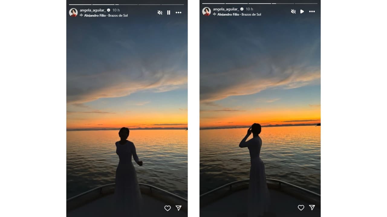 Ángela Aguilar posó para la lente de la cámara con el mar de fondo.