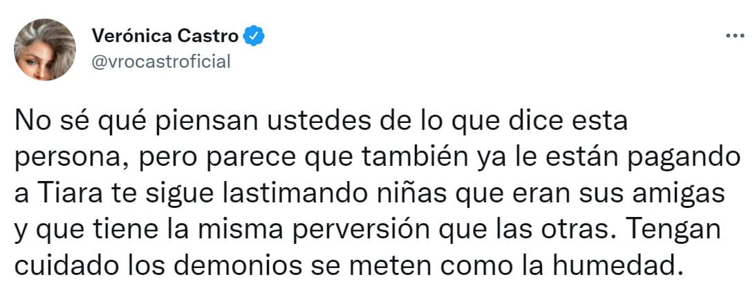 Advirtió a sus seguidores que se cuiden porque
<b>"los demonios se meten como la humedad"</b>.
<br>
