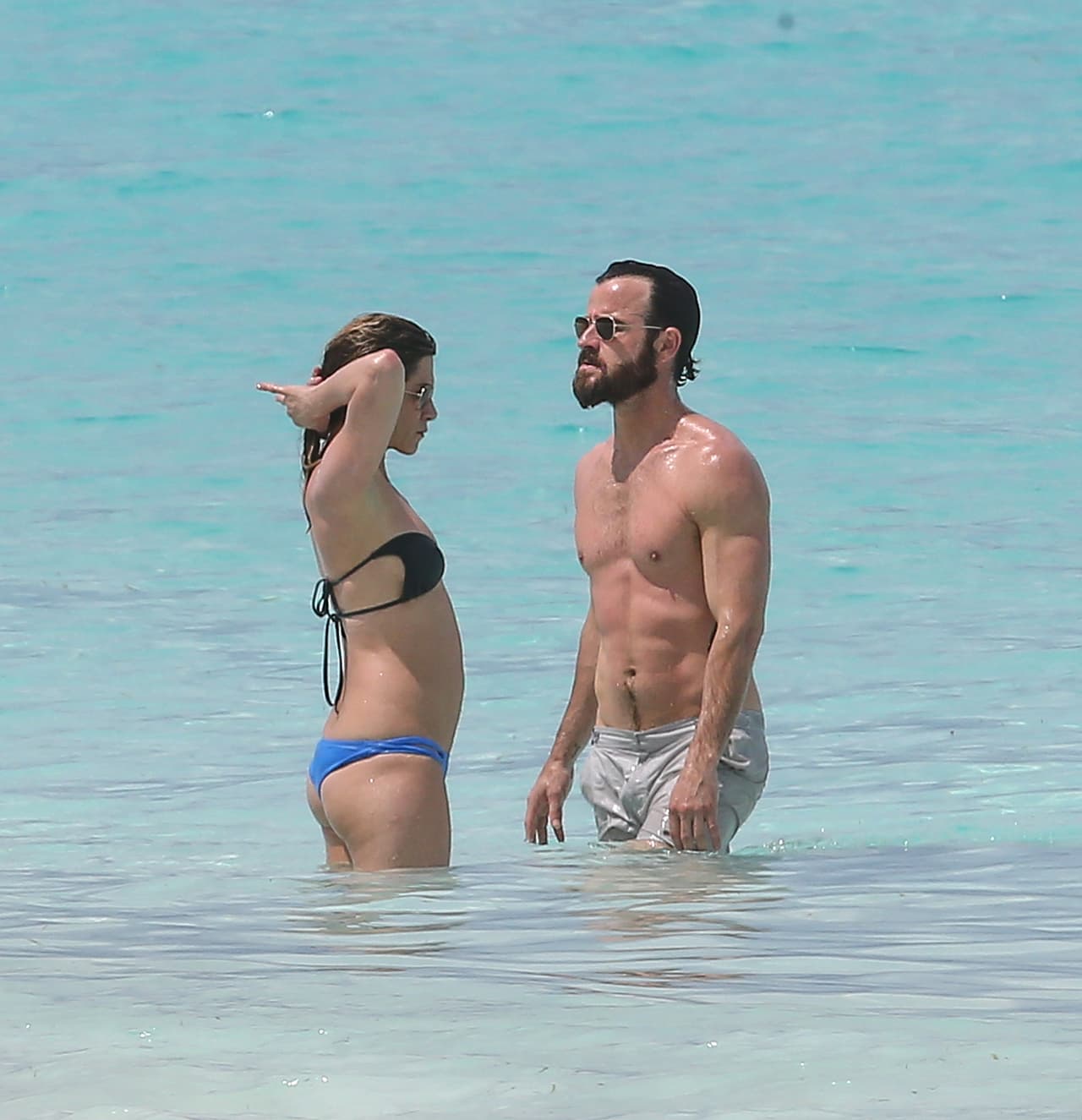 Jennifer Aniston y Justin Theroux están gozando de una segunda luna de miel en las Bahamas.