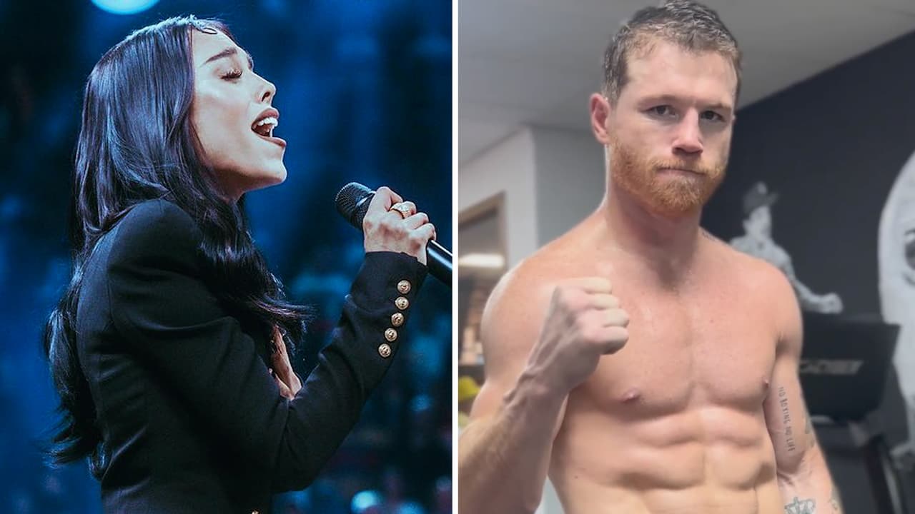 'Canelo' aplaude interpretación de Danna Paola del himno mexicano y le hace un regalo muy especial