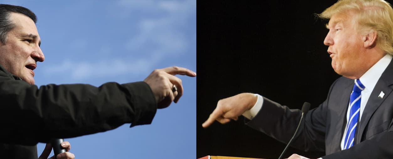 Ted Cruz (izqda) y Donald Trump
