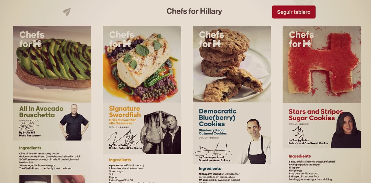 La campaña vive en un tablero de Pinterest