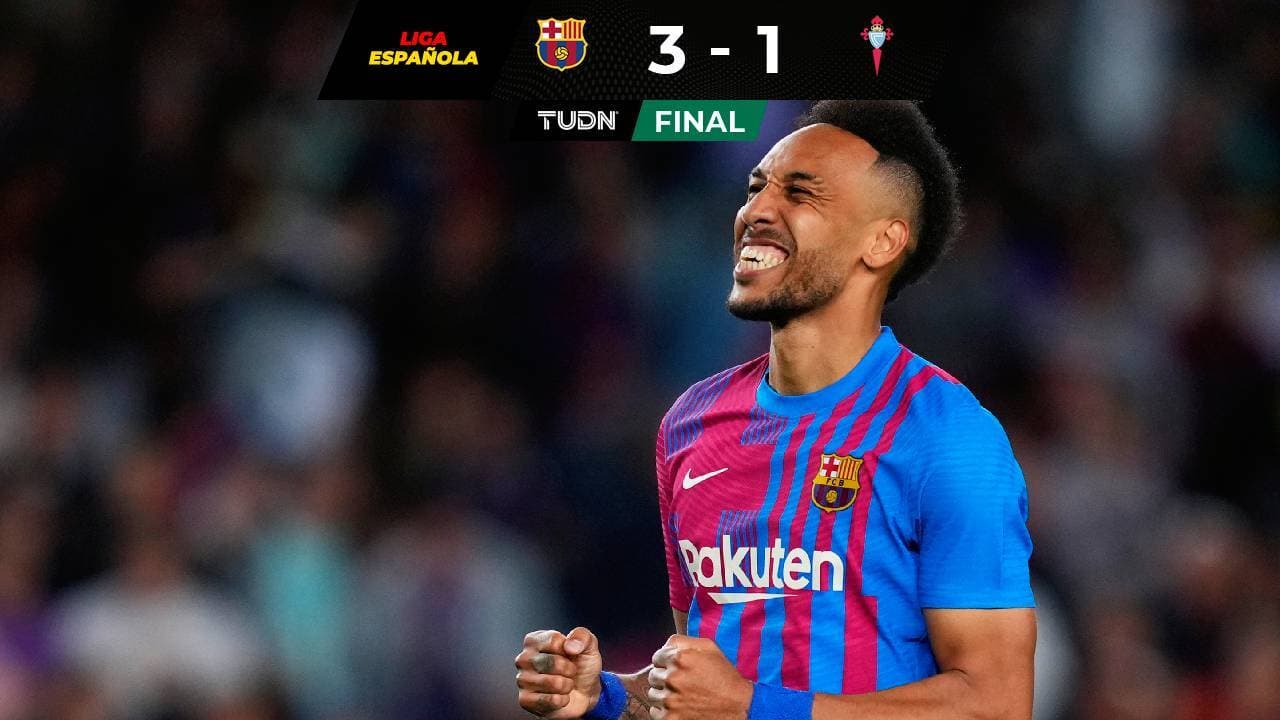 Con doblete de Aubameyang y una noche fantástica de Dembélé, el Barça, vence al Celta