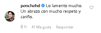 El actor Alfonso Herrera también dejó palabras de aliento para el actor en Instagram.