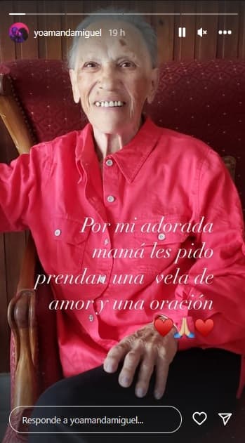 Ella publicó, la noche de ayer en sus historias de Instagram, una fotografía en la que su mamá aparece muy sonriente, y pidió “una oración” sin detallar el porqué.
<br>