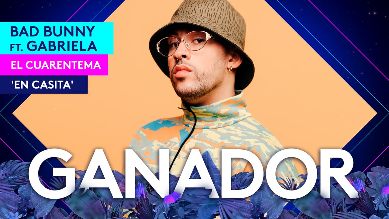 Bad Bunny y Gabriela se llevaron el galardón porque 'En casita' es 'El Cuarentema'. Es el tercer premio para el boricua.