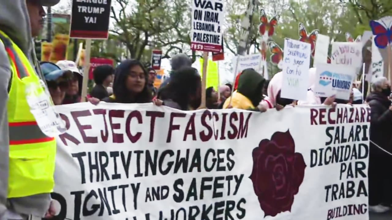 Marcha por el Día del Trabajo estuvo marcada por denuncias en contra de políticas migratorias