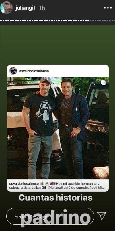 El actor 
<b>Osvaldo Ríos</b> se hizo presente con una fotografía donde aparecen juntos.