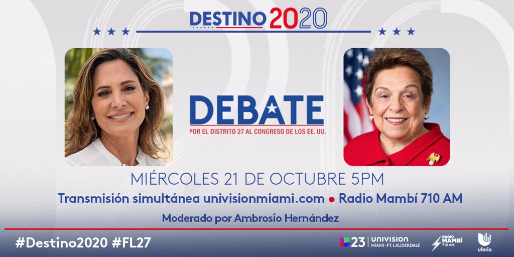 Cómo ver el debate entre las candidatas al Congreso por el distrito 27 de Florida por Univision 23