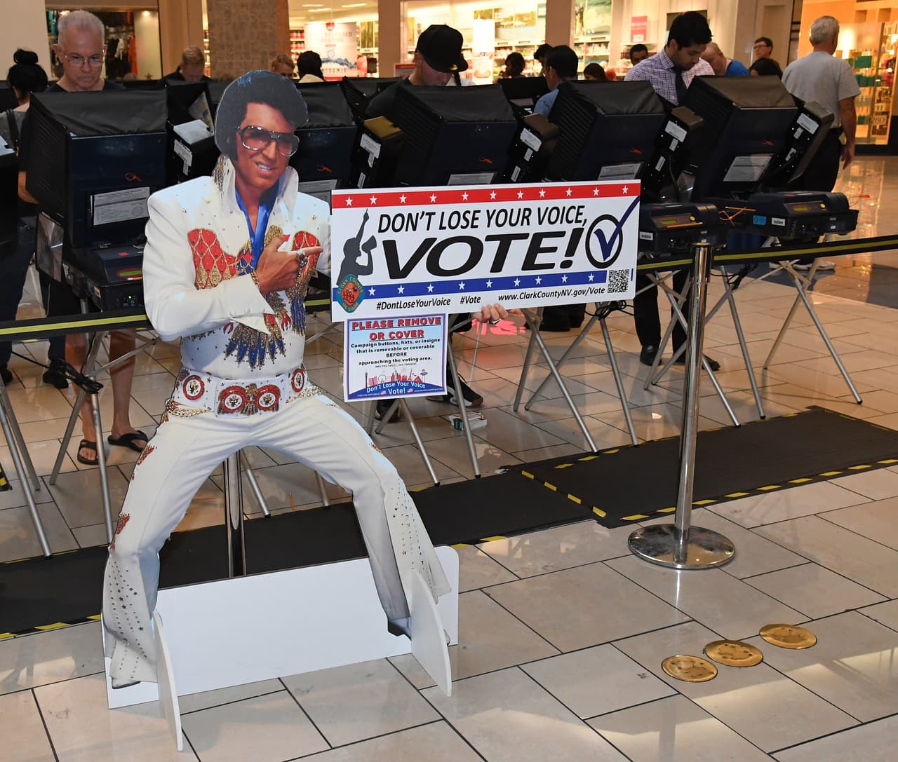 Elvis sign encourages early voting in Las Vegas