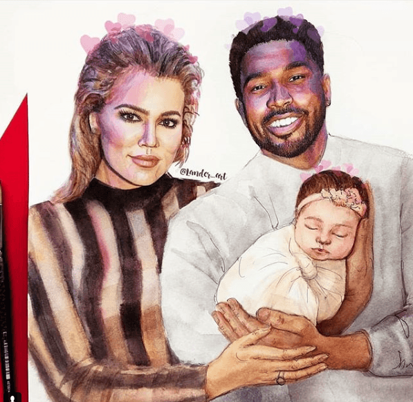 Este es otro dibujo donde aparece la familia Thompson Kardashian.