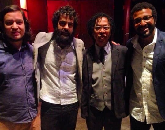 Los chicos de Vitrola Sintética están felices de estar en la fiesta.