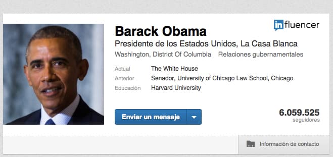 Un ejemple de perfil para Obama.