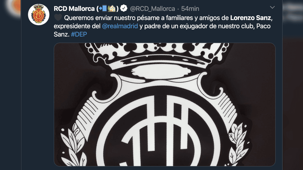 El madridismo reacciona y otorga sus condolencias a Lorenzo Sanz, quien falleció con 76 años a causa del coronavirus.
