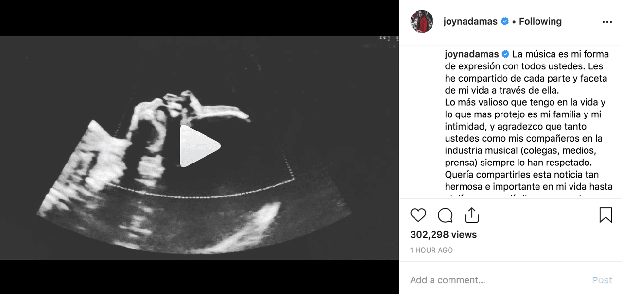 "La música es mi forma de expresión con todos ustedes. Les he compartido de cada parte y faceta de mi vida a través de ella.
<br>Lo más valioso que tengo en la vida y lo que más protejo es mi familia y mi intimidad, y agradezco que tanto ustedes como mis compañeros en la industria musical (colegas, medios, prensa) siempre lo han respetado".