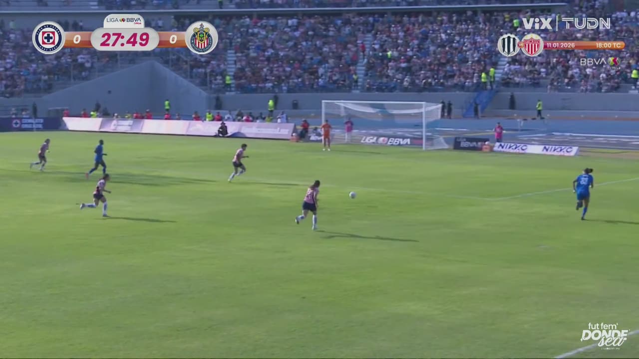 ¡Se salva Chivas! Lili Rodríguez manda un remate que pasó muy cerca del arco de Félix