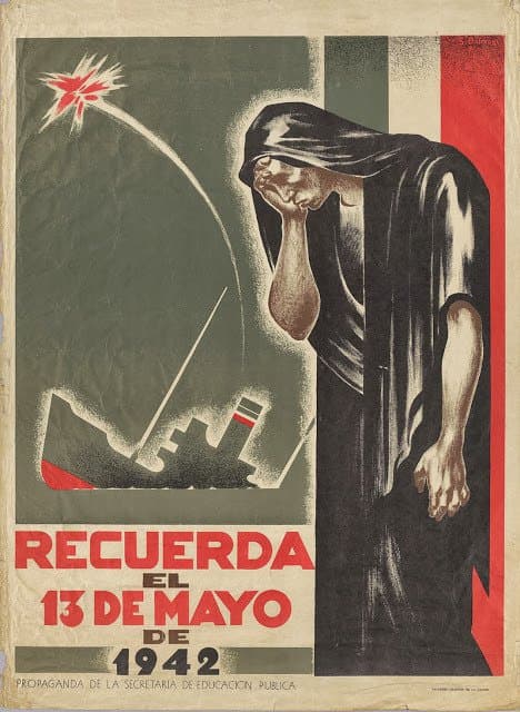 El gráfico en memoria del buque petrolero mexicano llamado 'Potrero del Llano' (el primero en ser atacado por un torpedo alemán) también recuerda el momento en el que México tomó una postura definitiva en la Segunda Guerra Mundial.