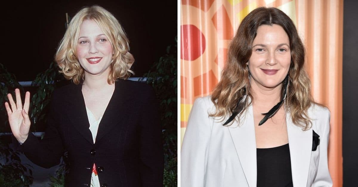 Drew Barrymore de joven y en la actualidad