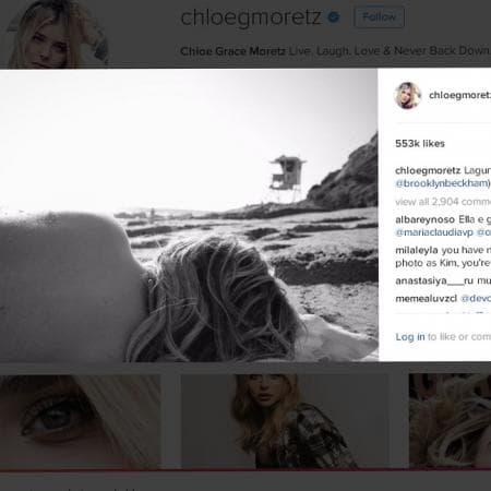 Chloë Grace Moretz posando para su novio (c) Instagram